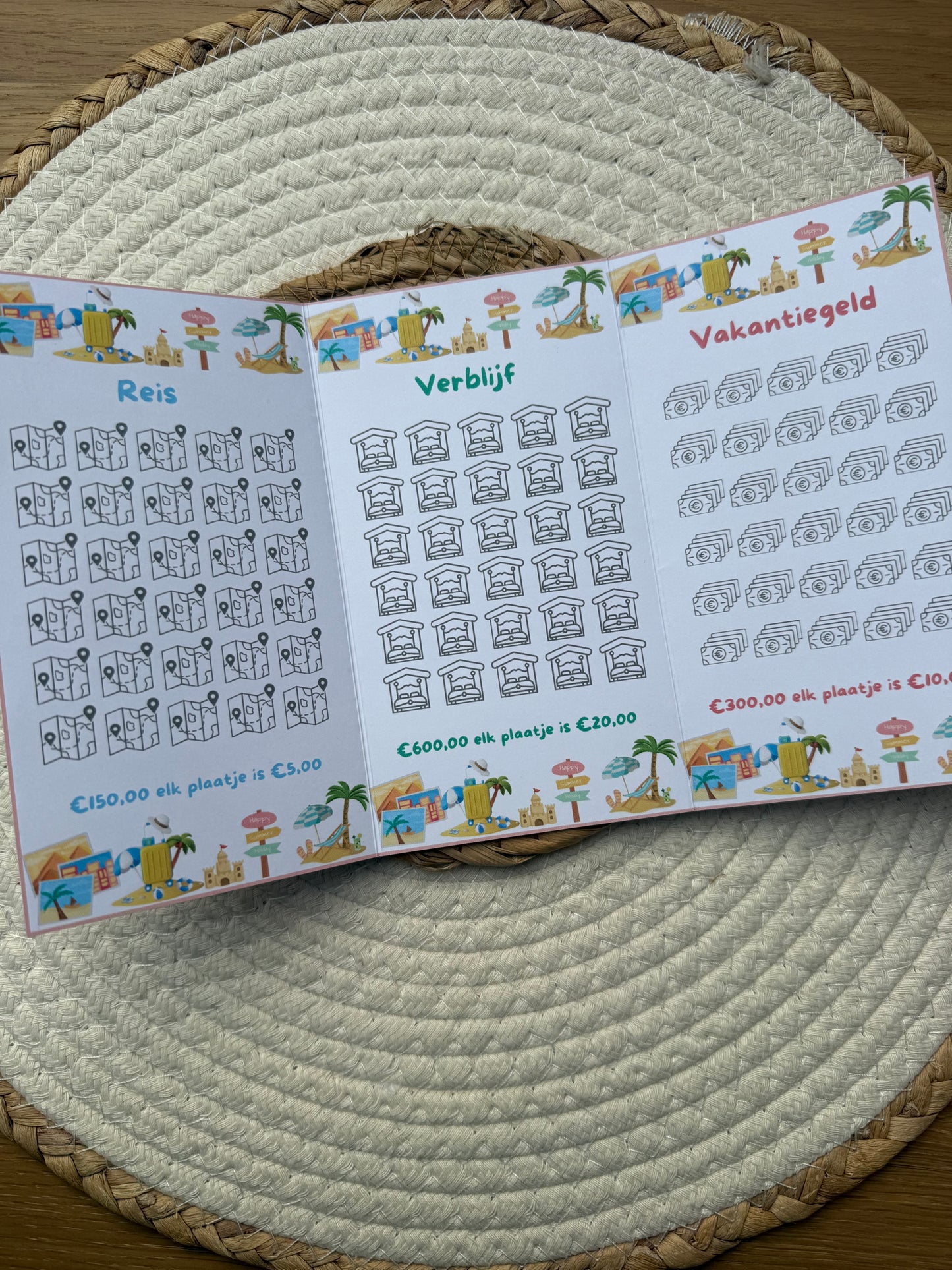Vouwkaart vakantie