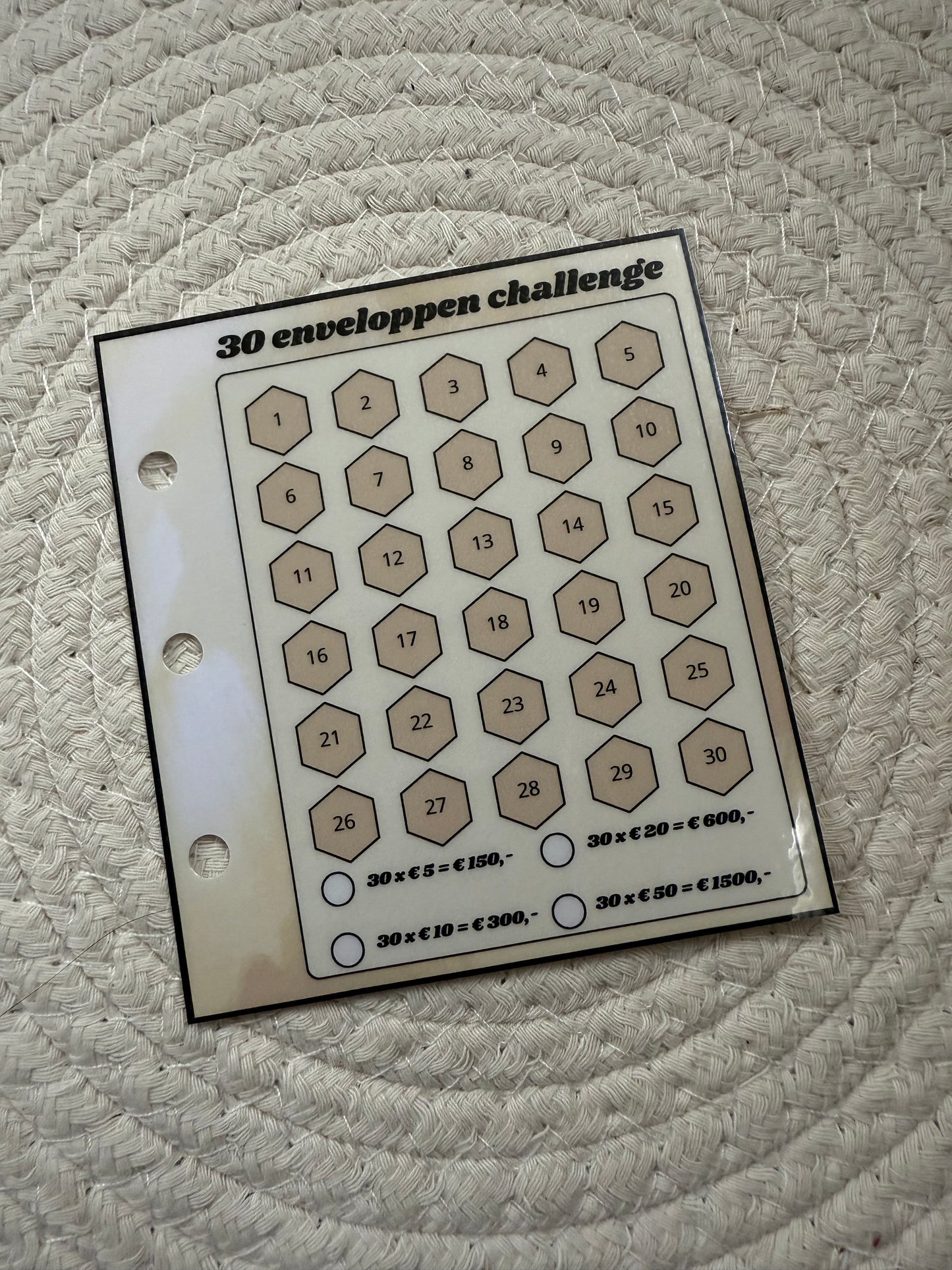 30 enveloppen challenge FOUTJE BEDANKT