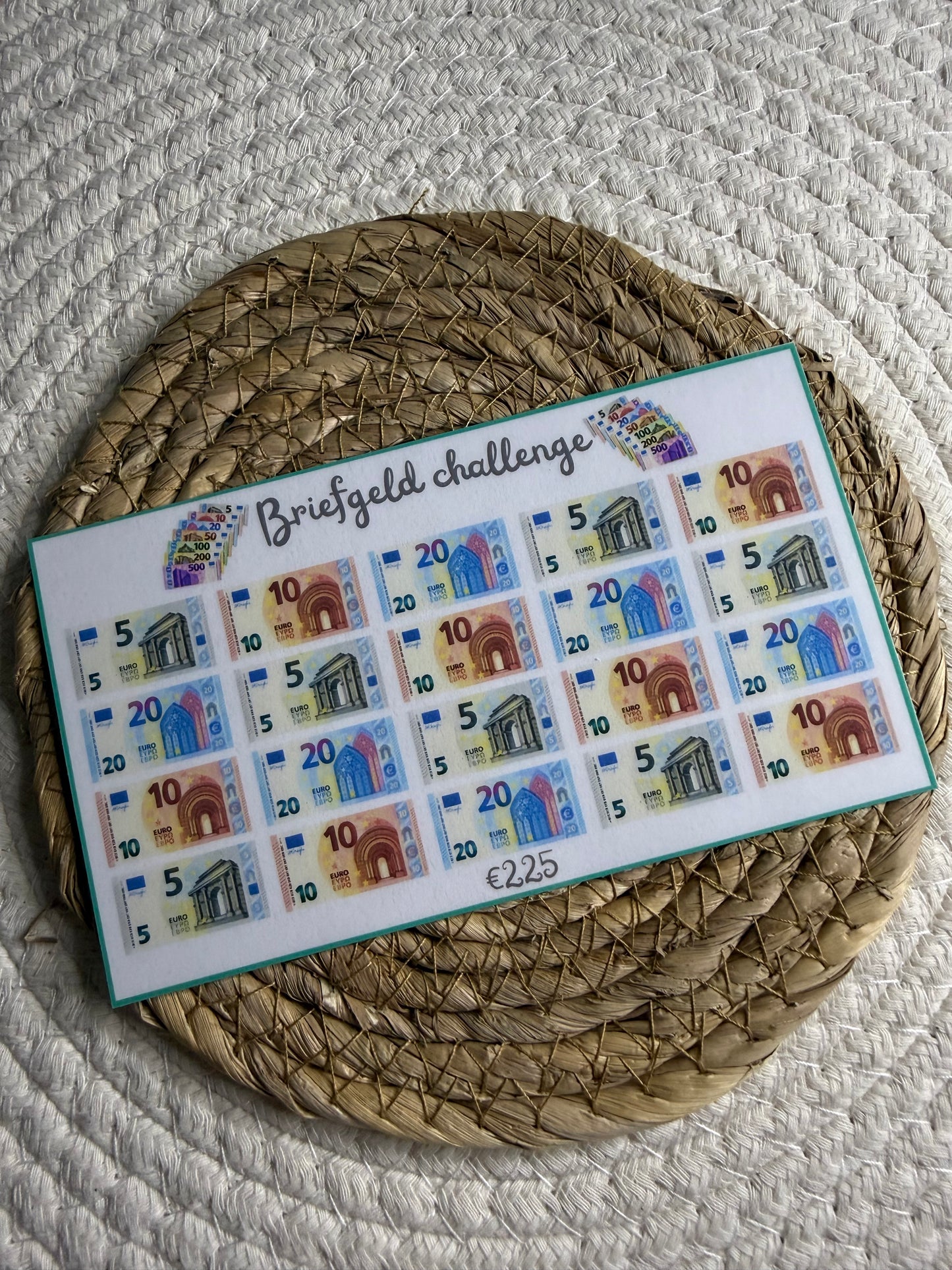 Briefgeld challenge €225 A6