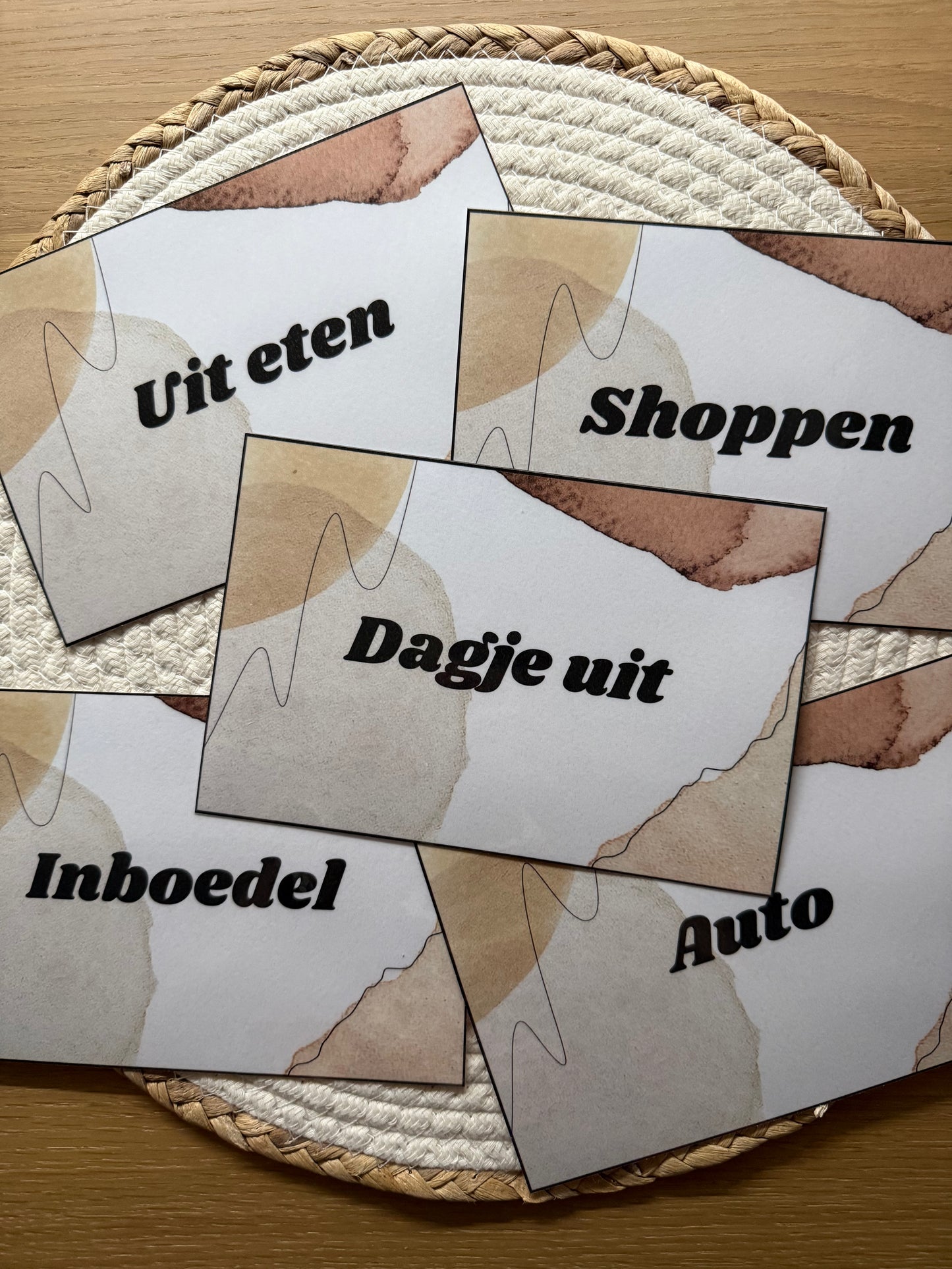 Dashboard kaarten bruin A5