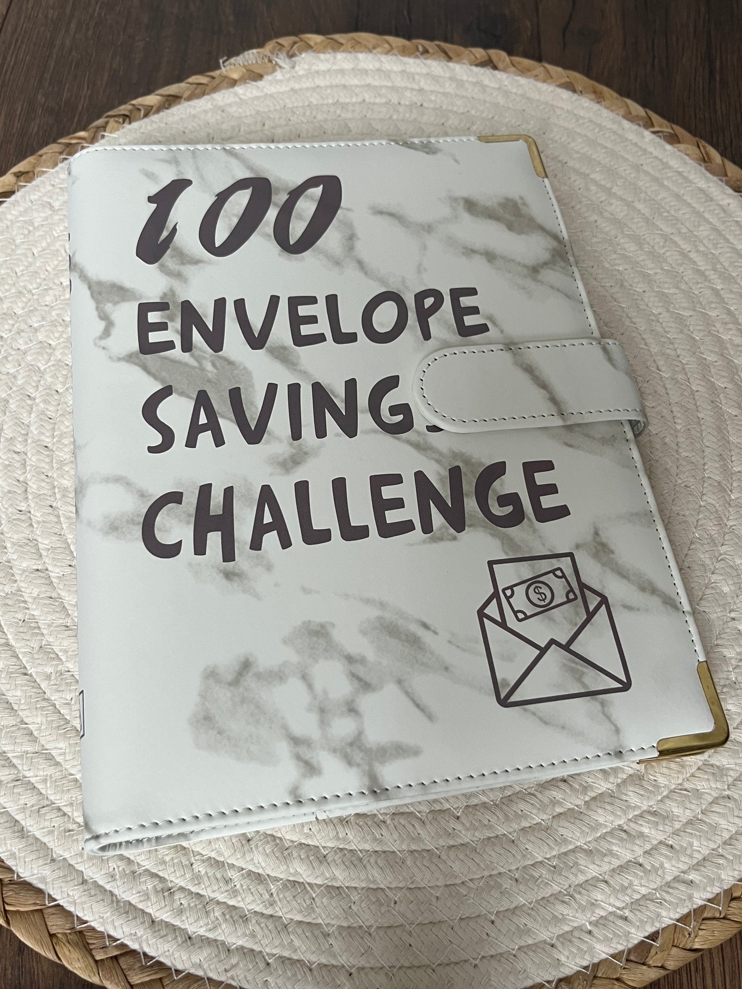 100 enveloppen challenge marmer wit