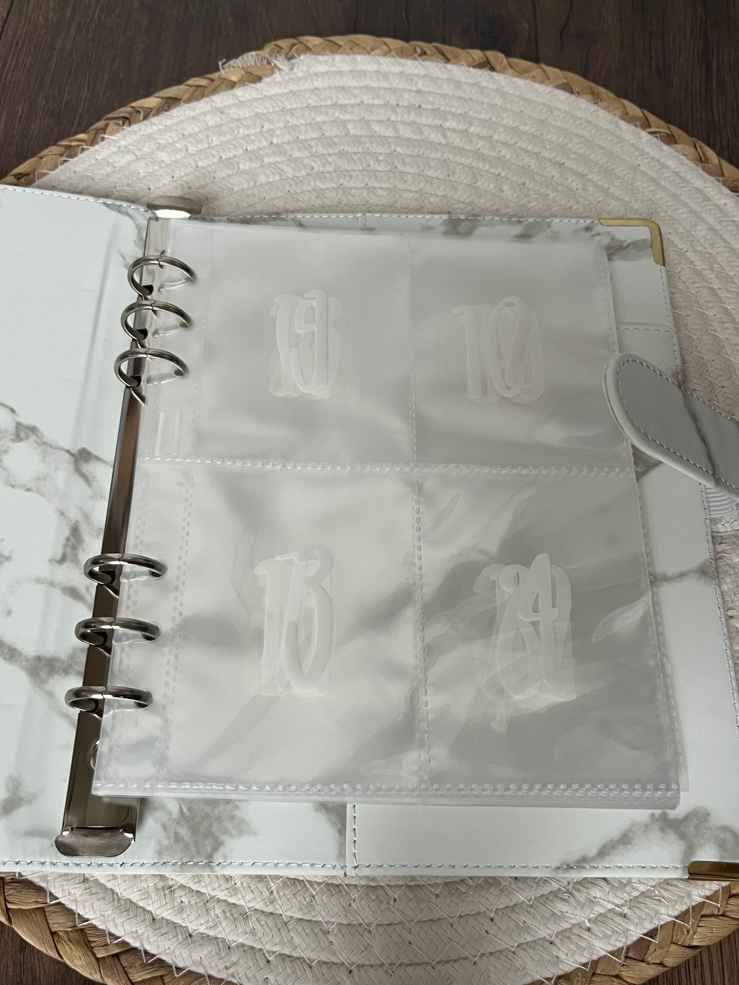 100 enveloppen challenge marmer wit