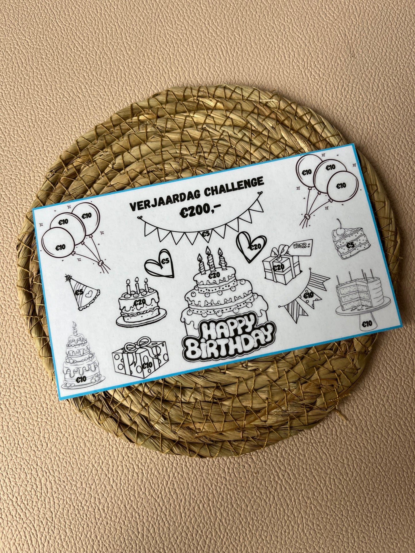 Verjaardag challenge €200