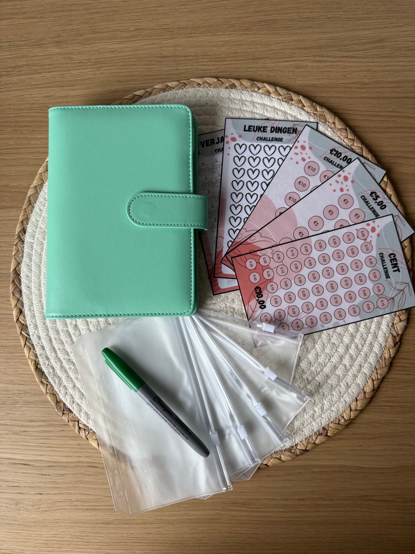 STARTER SET TURQUOISE. Alles wat je nodig hebt om te beginnen met cashstuffing