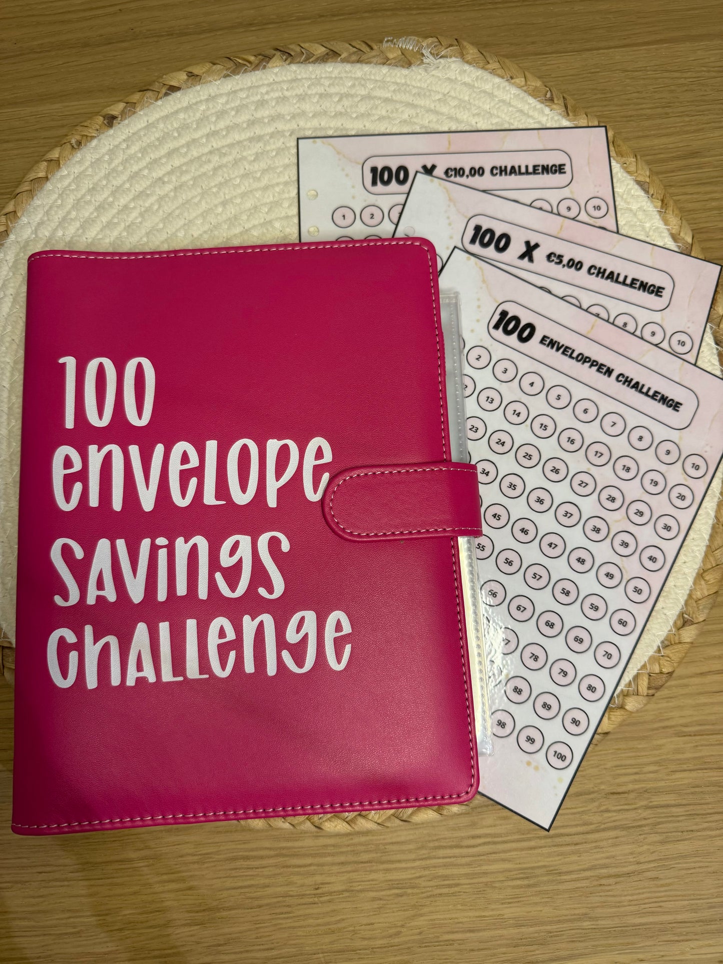 100 enveloppen challenge donker roze