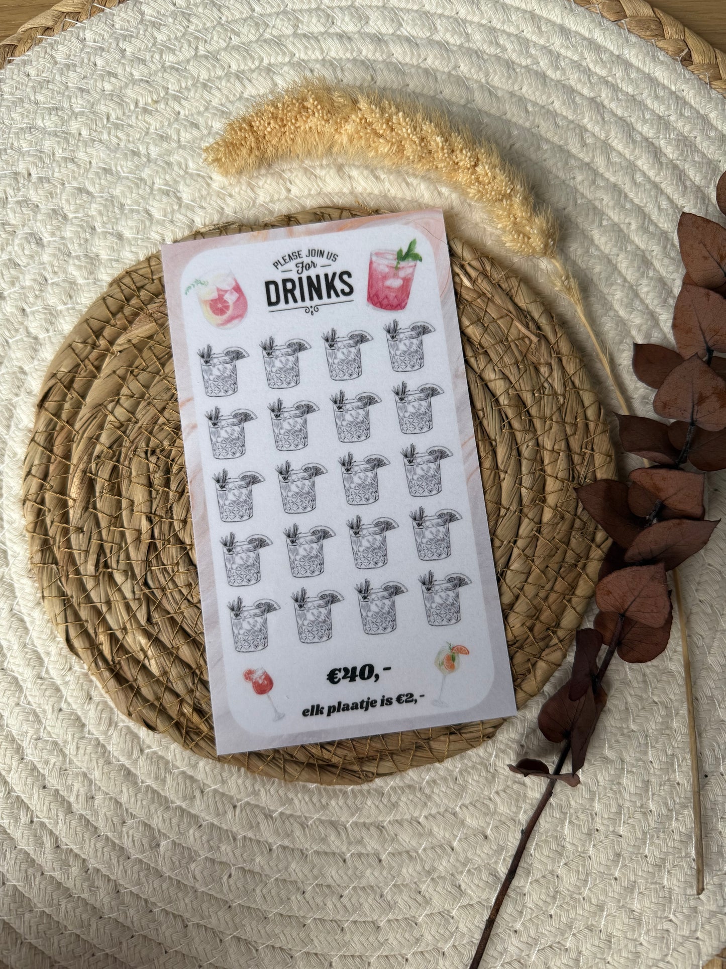 Drinks challenge marmer €40,-
