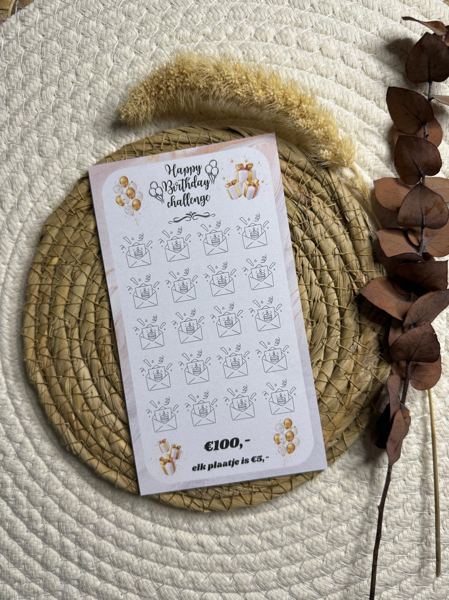 Verjaardag challenge marmer €100,-