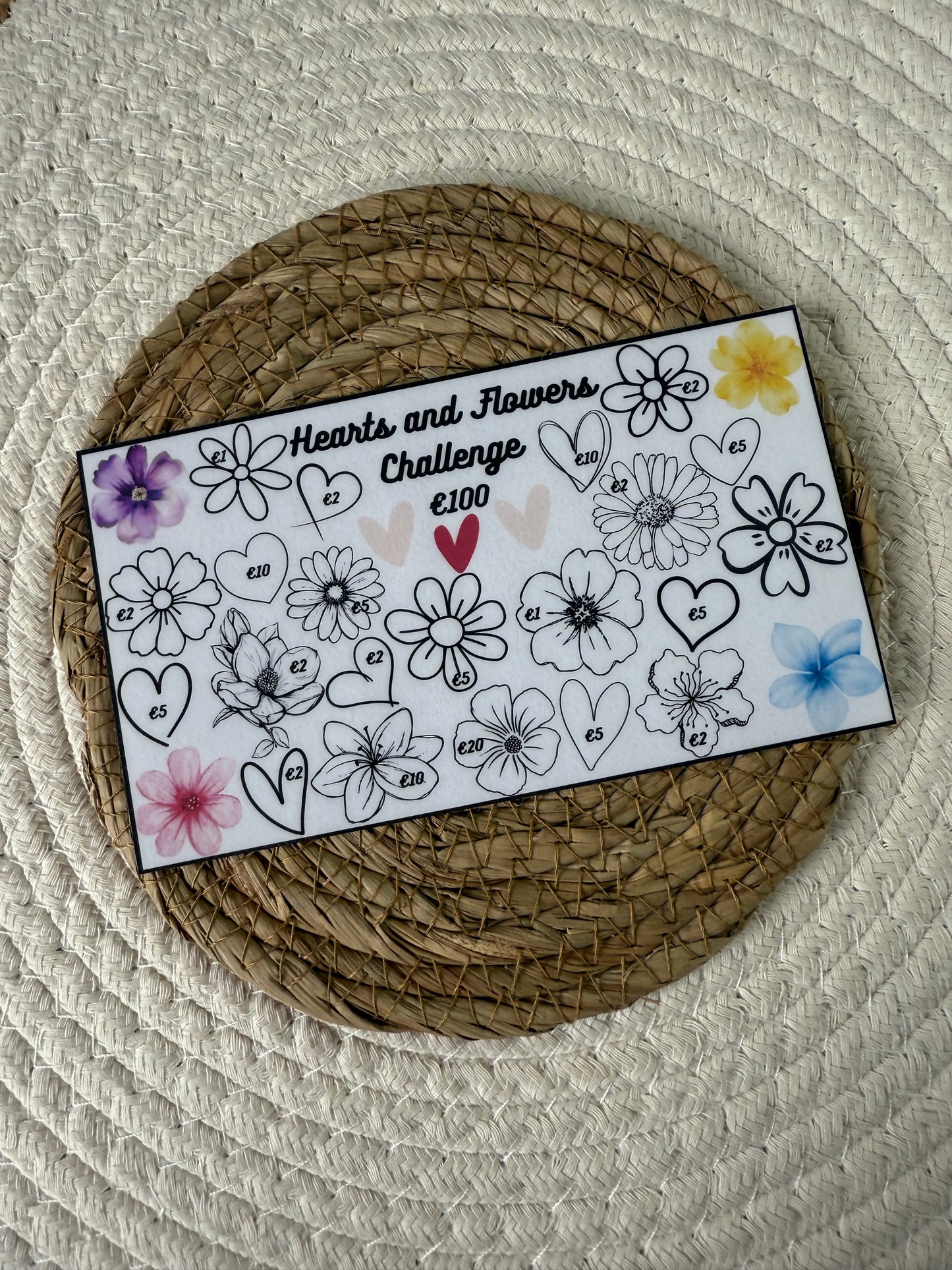 Hearts and flowers challenge €100