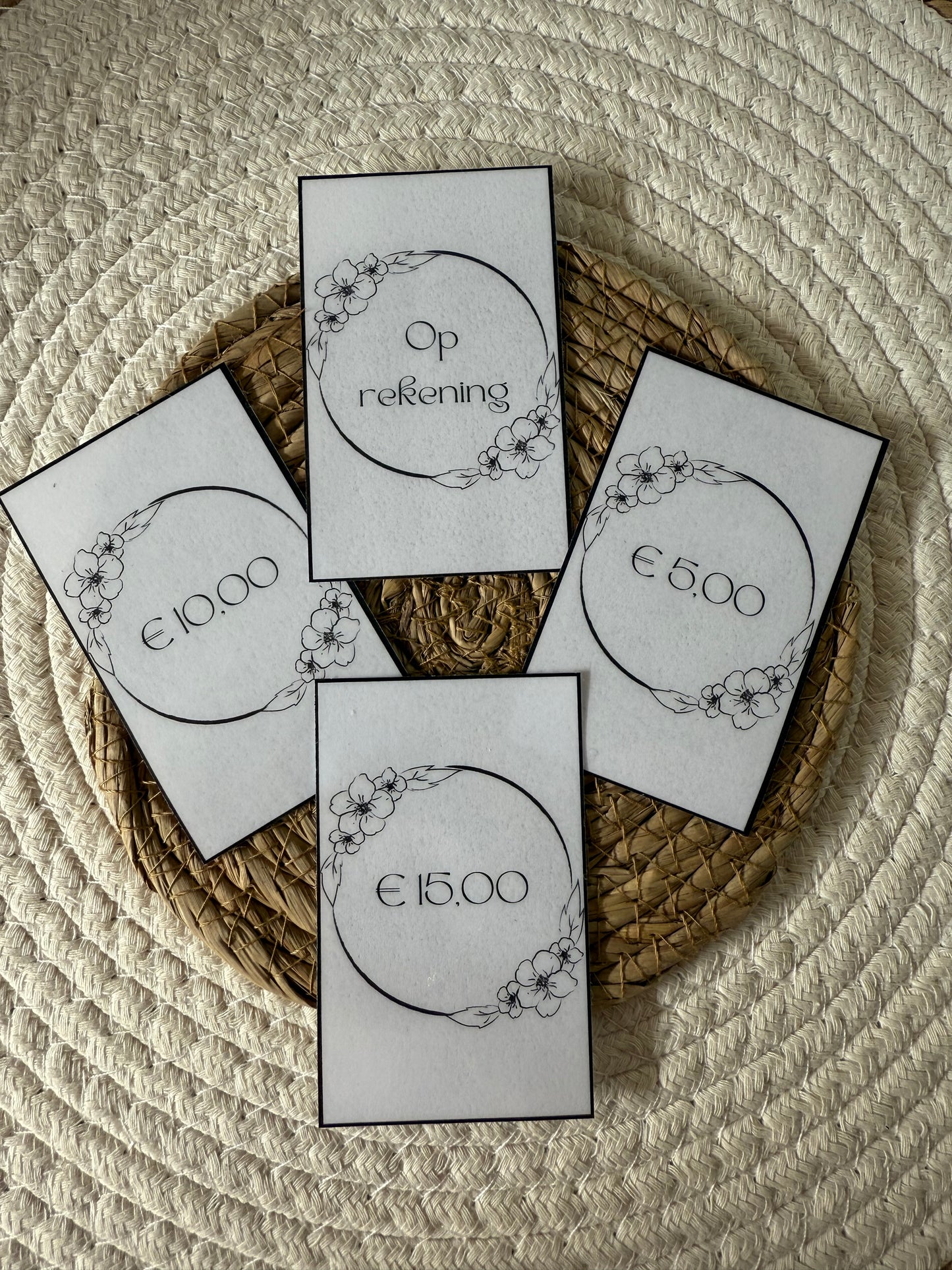 Kaartjes voor in de 100 enveloppen map