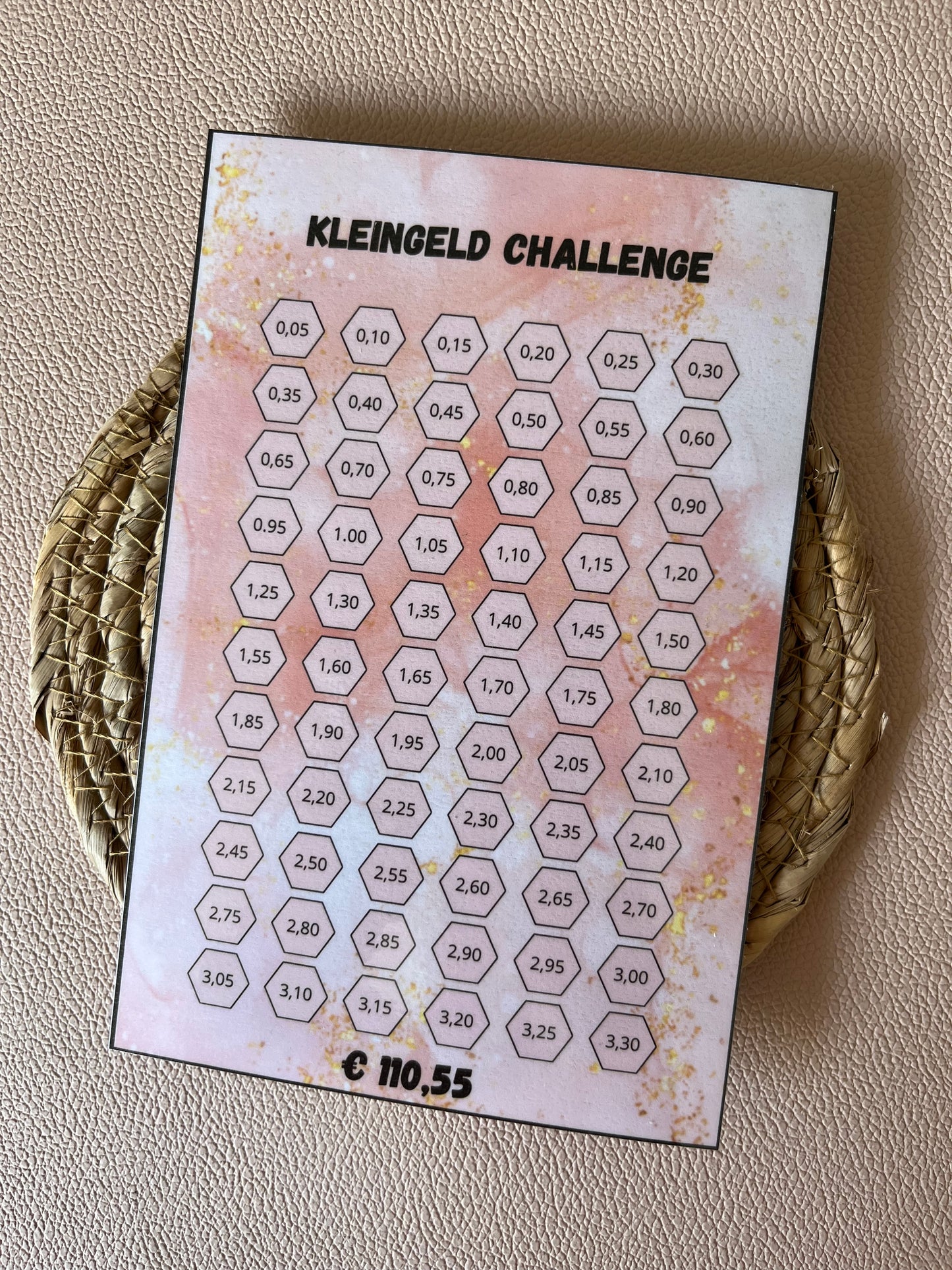 Kleingeld challenge €110,55 A5