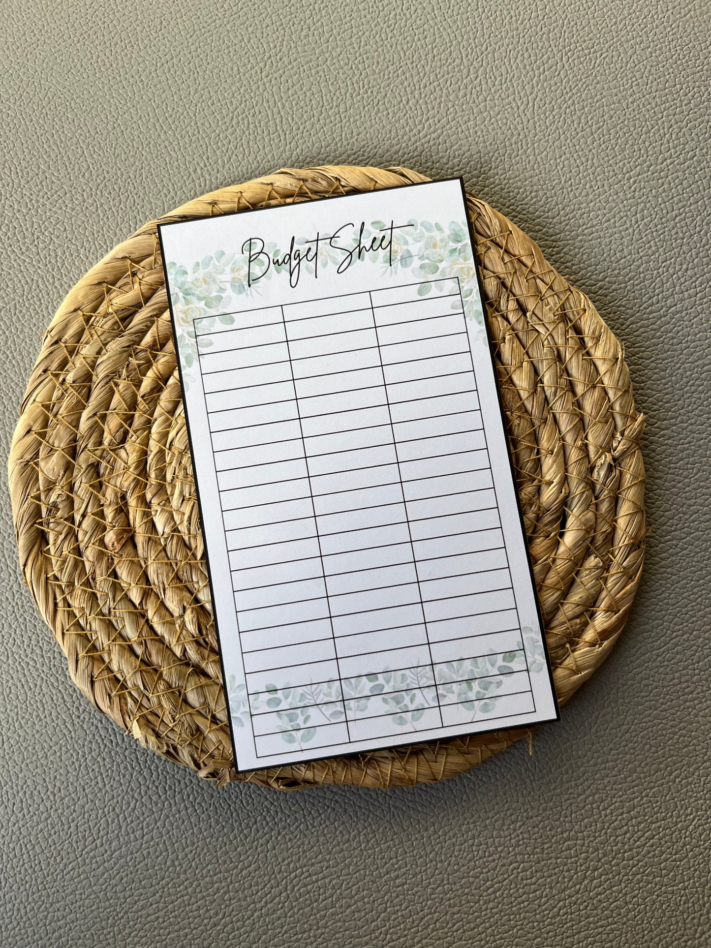 Budget sheet groen