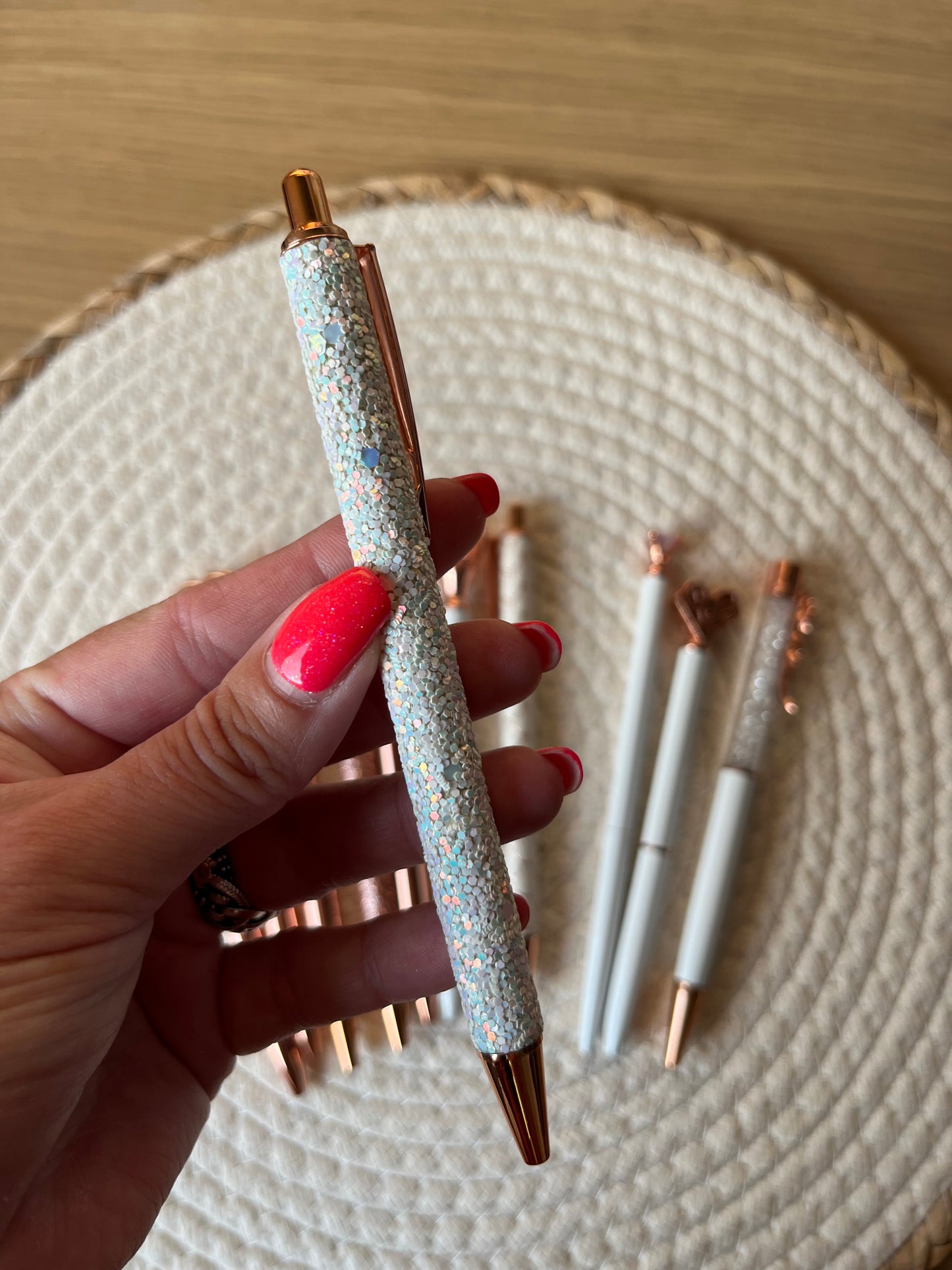 Pen wit glitter