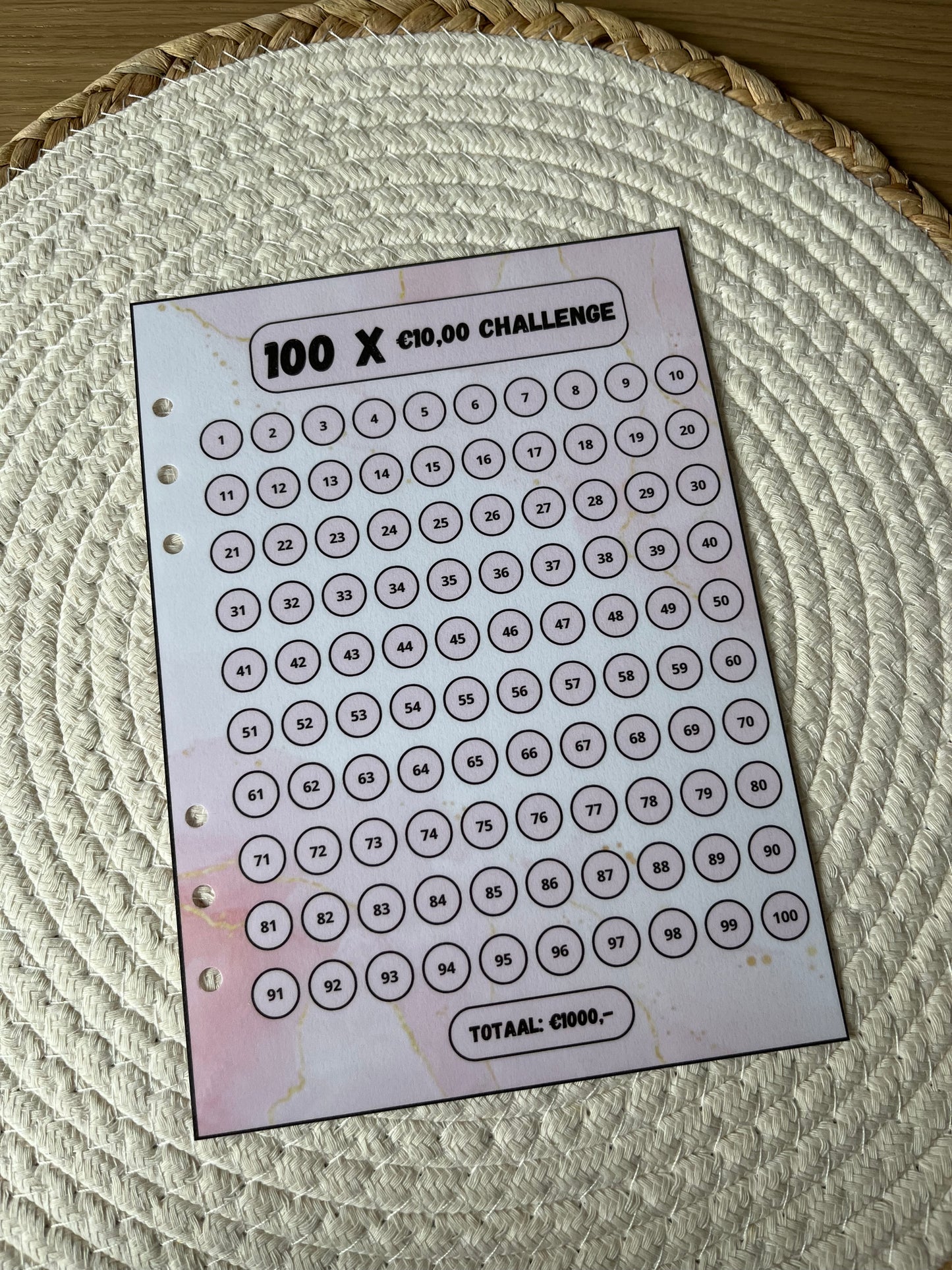 100 enveloppen challenge wit A5