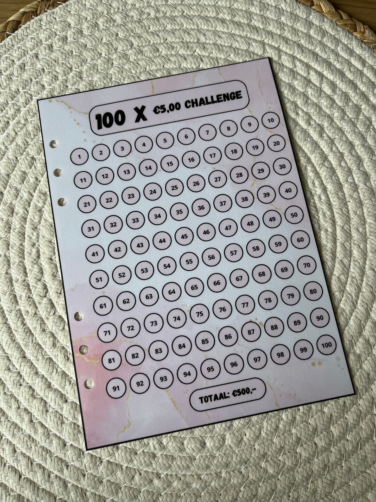 100 enveloppen challenge wit A5