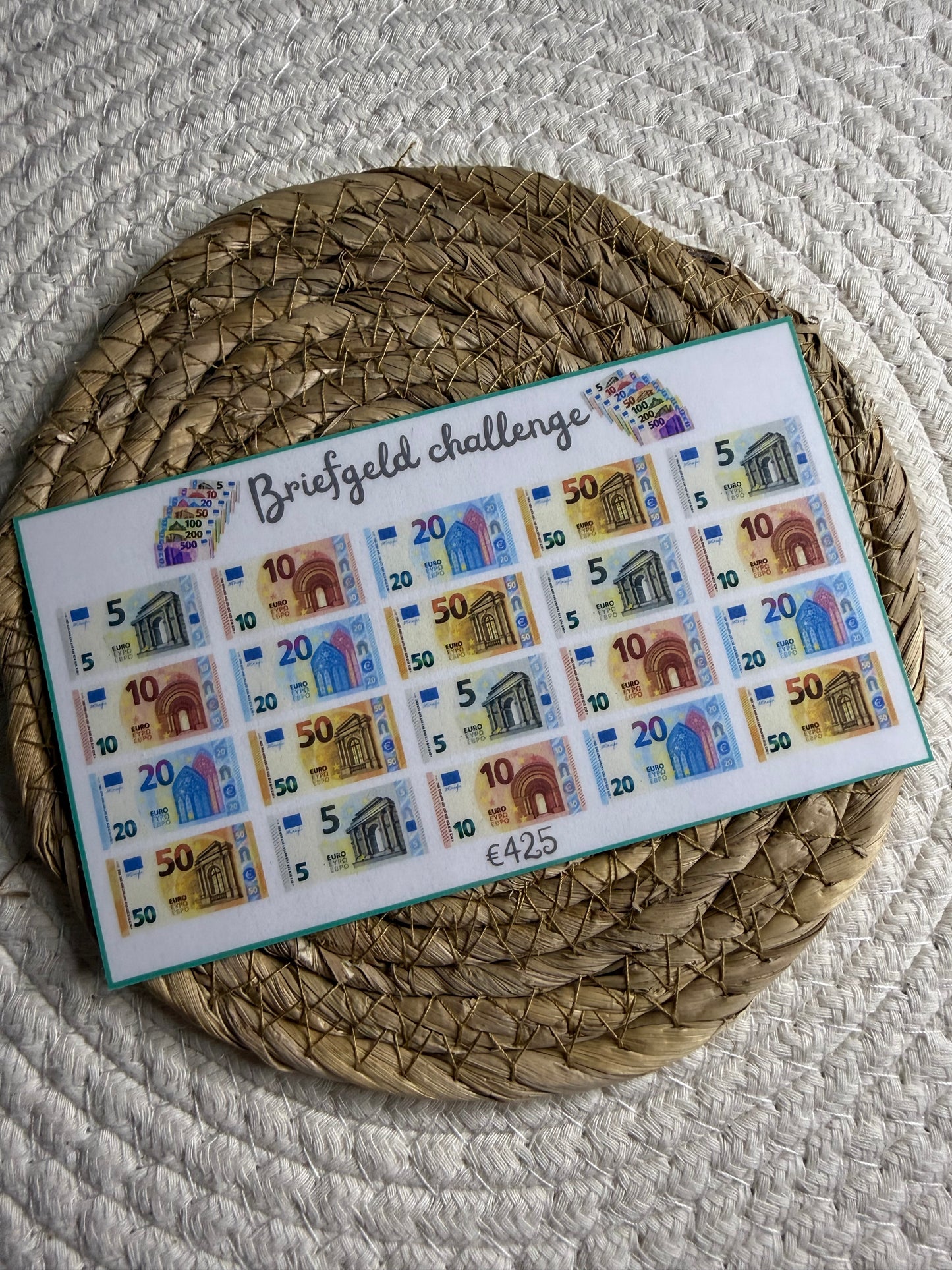 Briefgeld challenge €425 A6