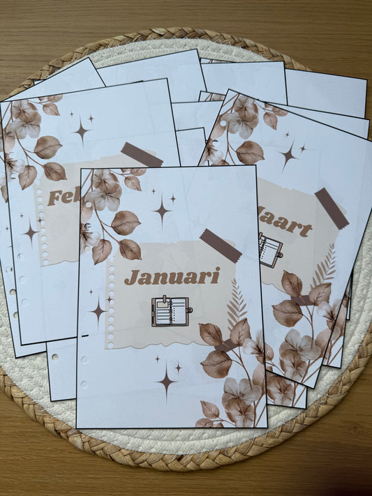 Planner 2026 maand voorblad A5