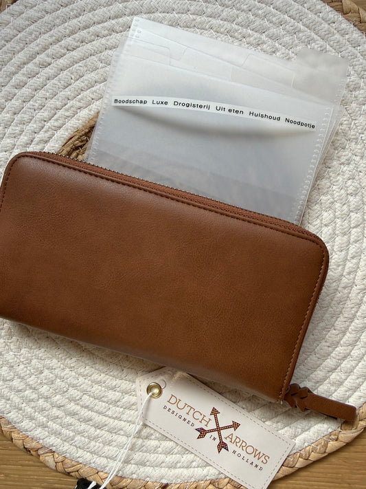Portemonnee bruin met tabbladen