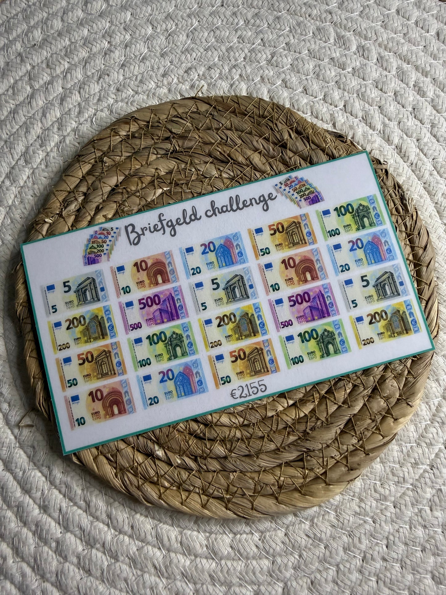 Briefgeld challenge €2155 A6