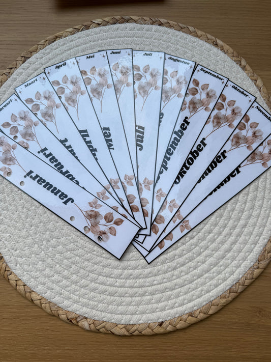 Planner 2026 maand tabbladen A5