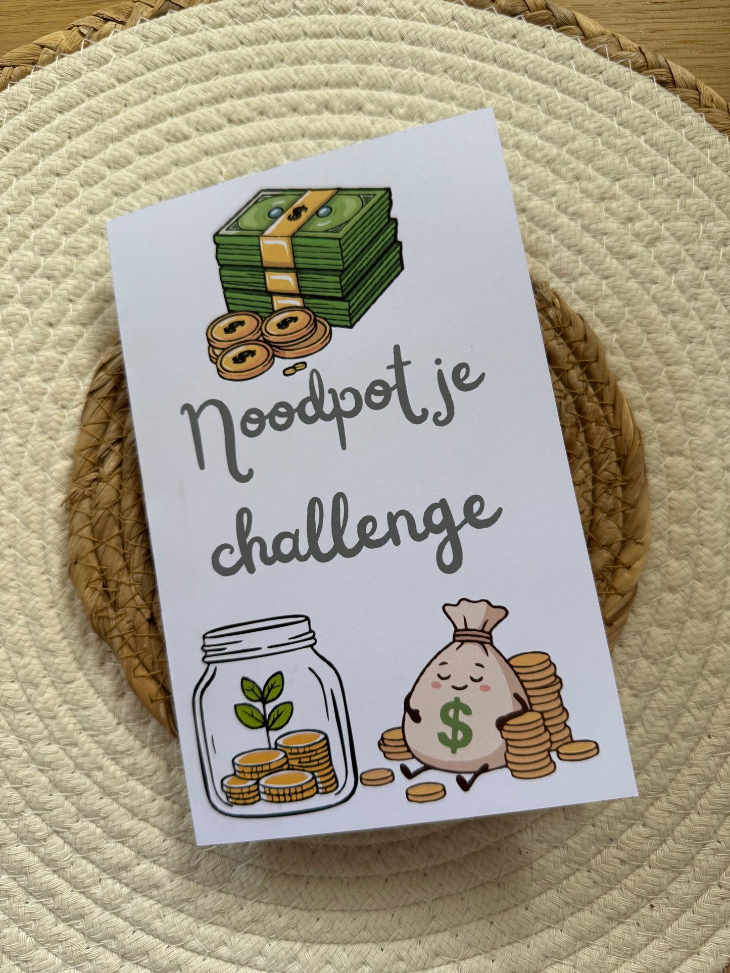 Vouwkaart A5 noodpotje