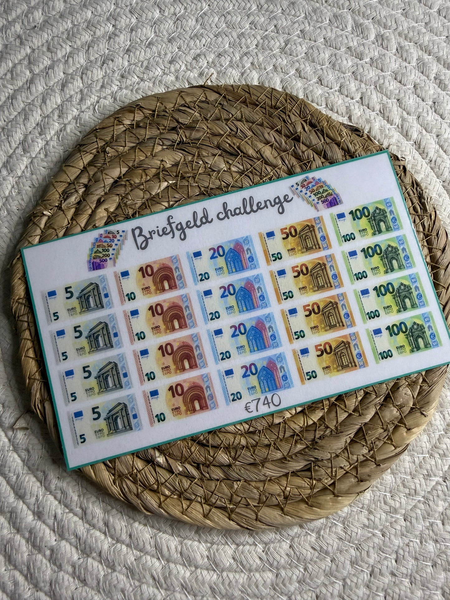 Briefgeld challenge €740 A6