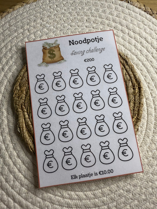 Noodpotje challenge €200 A5