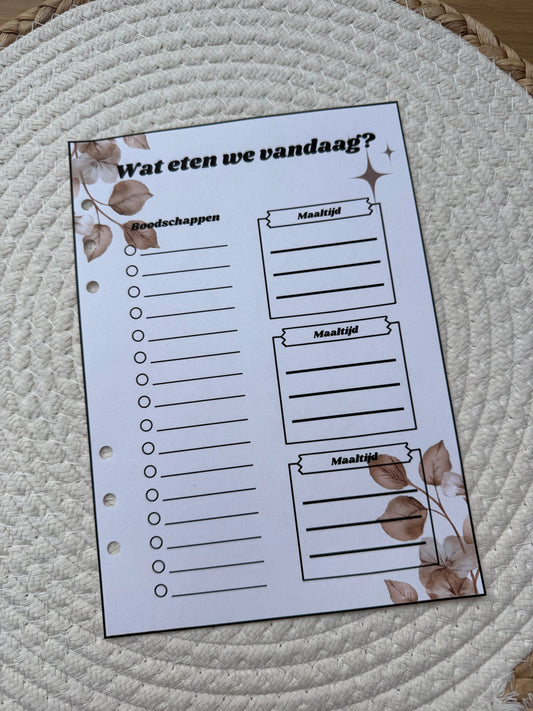 Planner 2026 wat eten we vandaag A5