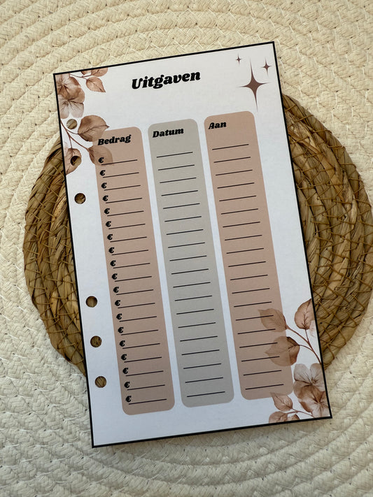 Planner uitgaven A6