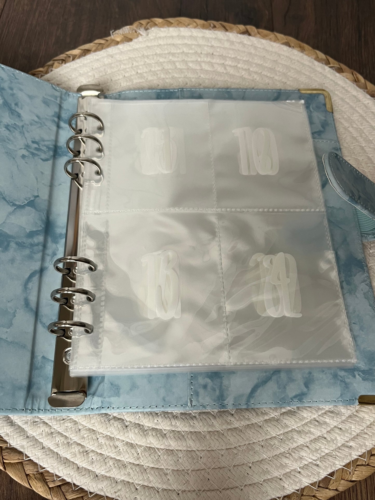 100 enveloppen challenge marmer blauw
