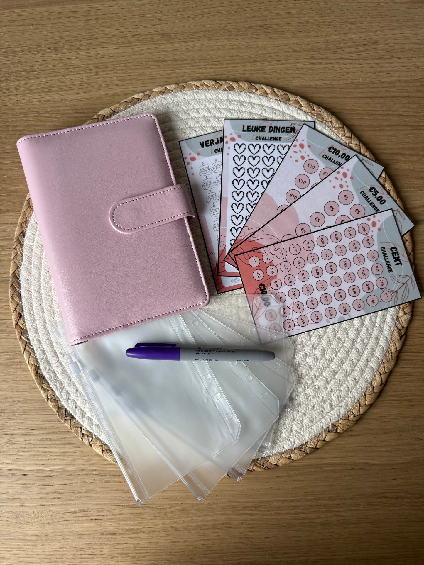 STARTER SET ROZE. Alles wat je nodig hebt om te beginnen met cashstuffing