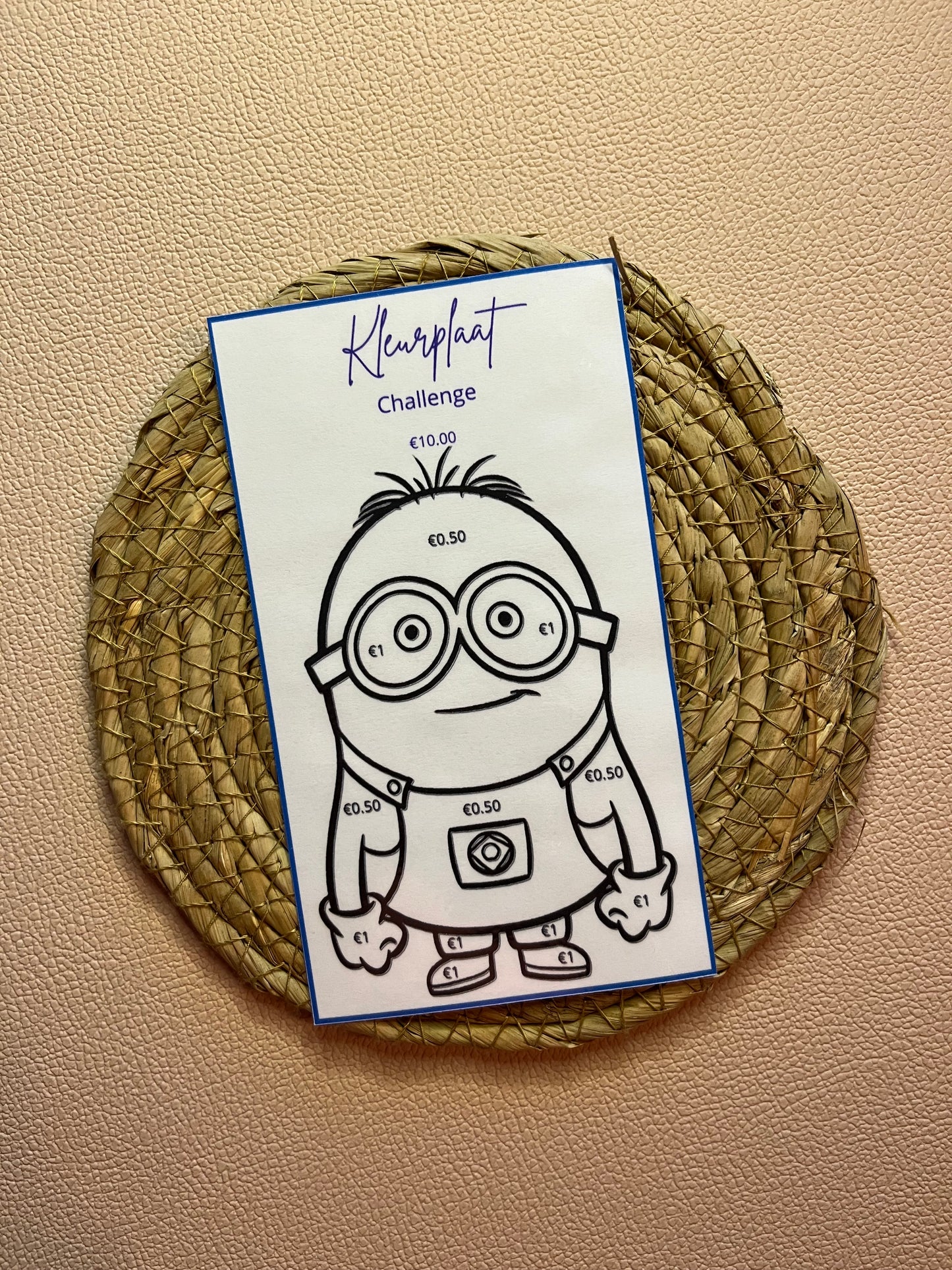 Kleurplaat minion kinderen spaar challenge – Budget By B