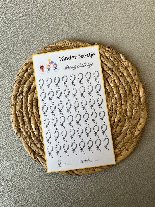 Kinder feestje /  partijtje challenge open bedrag
