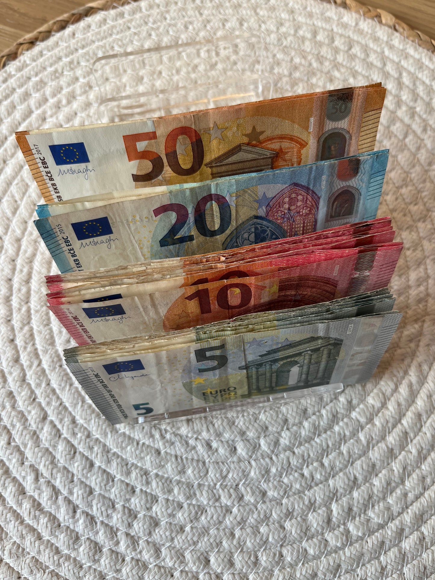 Acryl cashstuffing geld tray